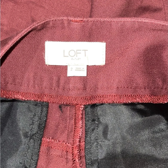 LOFT Outlet Maroon Red Button Fly
Mini Aline Skirt - Picture 5 of 6